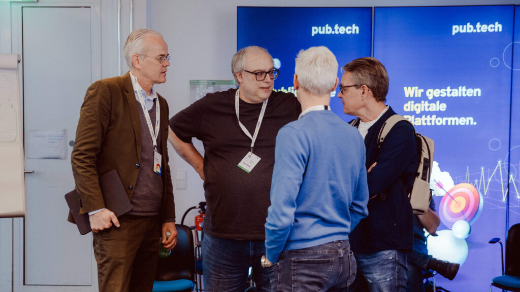 AI for Media Hackathon 2025: Thomas Hinrichs (BR), Jan Ippen (Ippen Media), Bernd Oswald (AI for Media Network) und Volker Matthies (BR). Photo: BR/Vera Johannsen